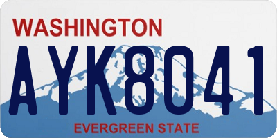 WA license plate AYK8041
