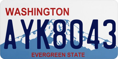 WA license plate AYK8043