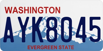 WA license plate AYK8045