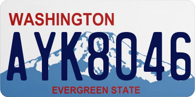WA license plate AYK8046