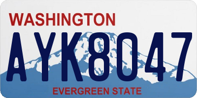 WA license plate AYK8047