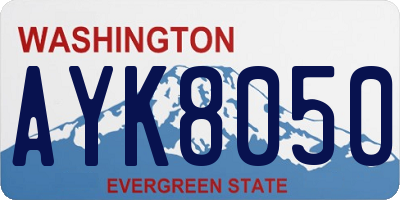 WA license plate AYK8050