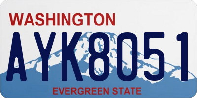 WA license plate AYK8051
