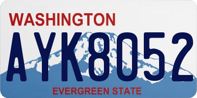 WA license plate AYK8052