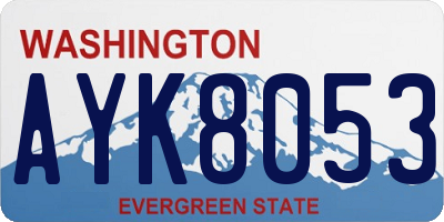 WA license plate AYK8053