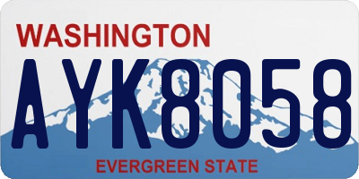 WA license plate AYK8058
