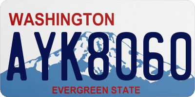 WA license plate AYK8060