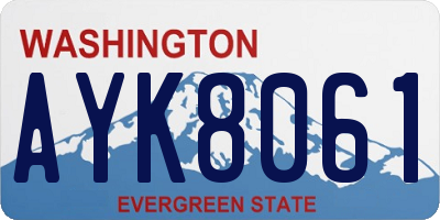 WA license plate AYK8061