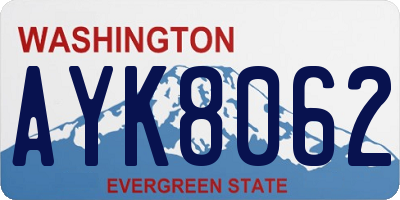 WA license plate AYK8062