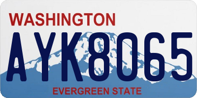WA license plate AYK8065