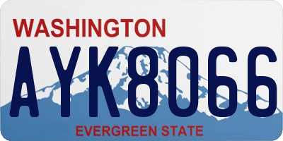 WA license plate AYK8066