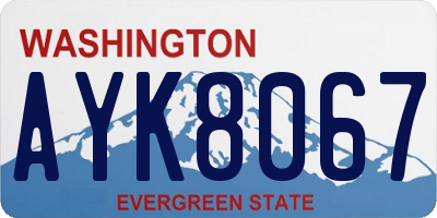 WA license plate AYK8067