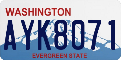 WA license plate AYK8071