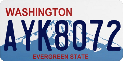 WA license plate AYK8072