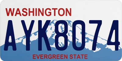 WA license plate AYK8074