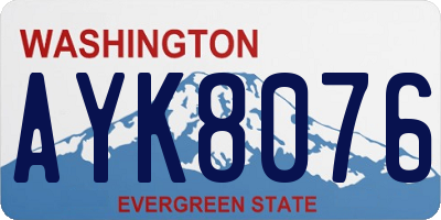 WA license plate AYK8076