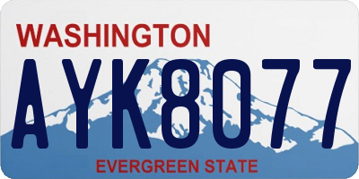 WA license plate AYK8077