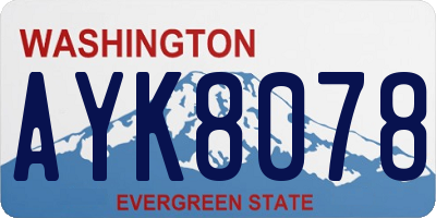 WA license plate AYK8078