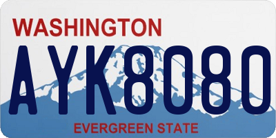 WA license plate AYK8080