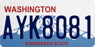 WA license plate AYK8081