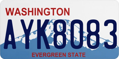 WA license plate AYK8083