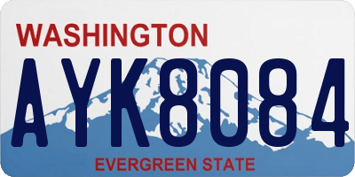 WA license plate AYK8084