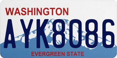 WA license plate AYK8086