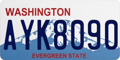 WA license plate AYK8090