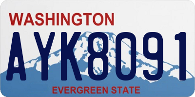 WA license plate AYK8091
