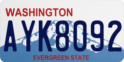 WA license plate AYK8092