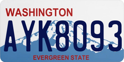WA license plate AYK8093