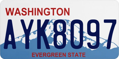 WA license plate AYK8097