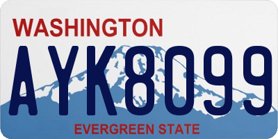 WA license plate AYK8099