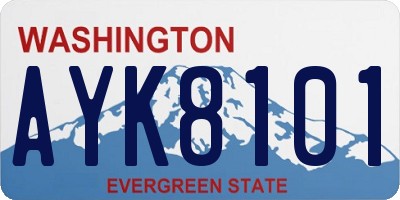 WA license plate AYK8101