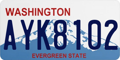 WA license plate AYK8102