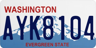 WA license plate AYK8104