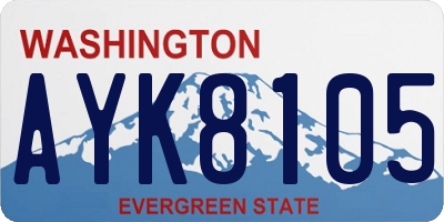 WA license plate AYK8105