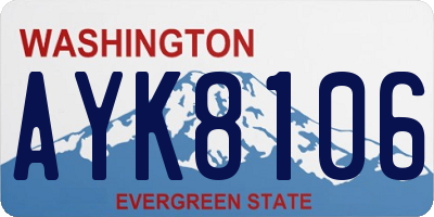 WA license plate AYK8106