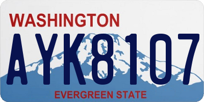 WA license plate AYK8107