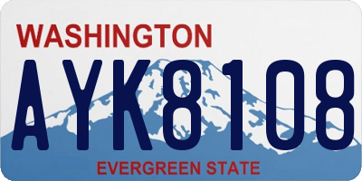WA license plate AYK8108