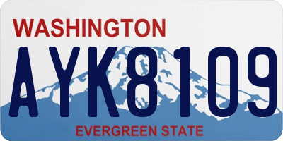 WA license plate AYK8109