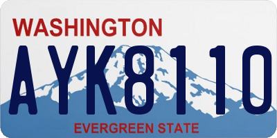 WA license plate AYK8110