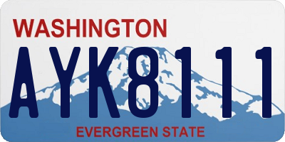 WA license plate AYK8111
