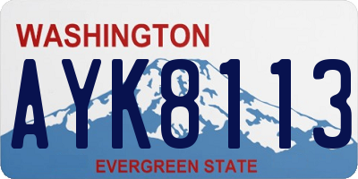 WA license plate AYK8113