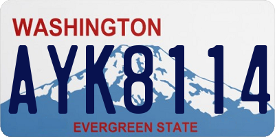 WA license plate AYK8114
