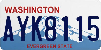 WA license plate AYK8115