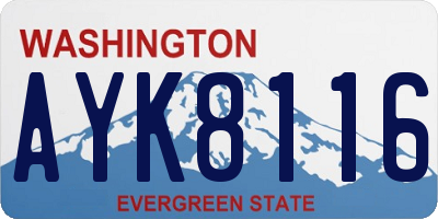 WA license plate AYK8116