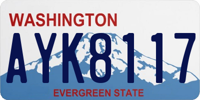 WA license plate AYK8117