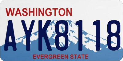 WA license plate AYK8118