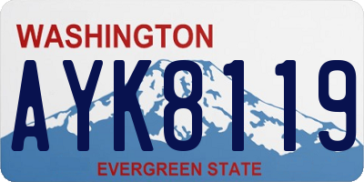 WA license plate AYK8119